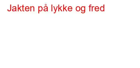 Jakten på lykke og fred