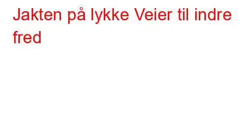 Jakten på lykke Veier til indre fred