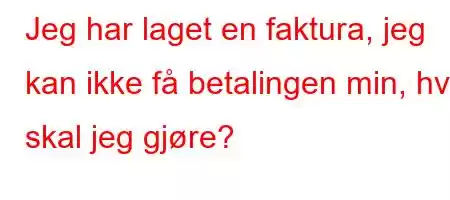 Jeg har laget en faktura, jeg kan ikke få betalingen min, hva skal jeg gjøre?