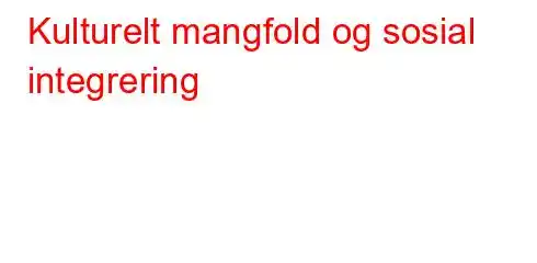 Kulturelt mangfold og sosial integrering