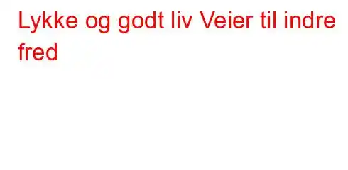 Lykke og godt liv Veier til indre fred