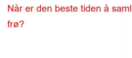 Når er den beste tiden å samle frø?