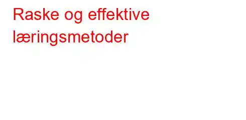 Raske og effektive læringsmetoder