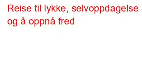 Reise til lykke, selvoppdagelse og å oppnå fred