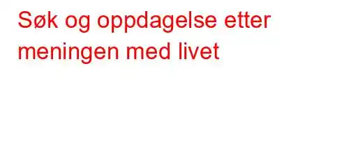 Søk og oppdagelse etter meningen med livet