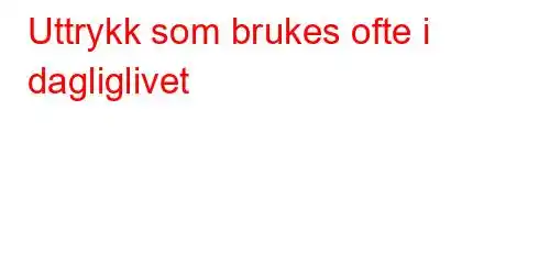 Uttrykk som brukes ofte i dagliglivet